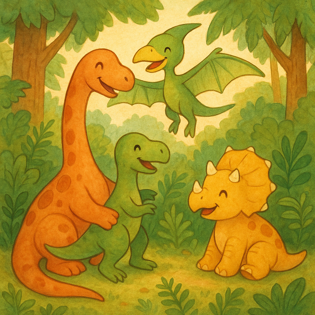 Illustration Les Dinosaures Amis