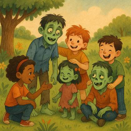 Illustration Les Amis et les Zombies Gentils